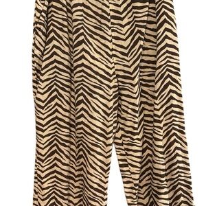 Women’s Wide Leg Zebra Print Pants